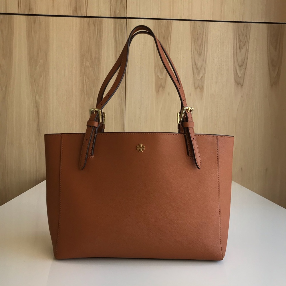 Tory Burch Brown Saffiano Leather Tote